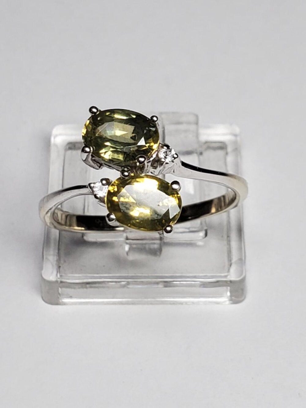 14k White Gold Bypass Ring